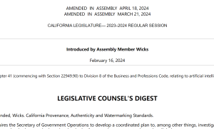 加利福尼亚州AB 3211法案：确保人工智能内容的真实性与可追溯性 附法案全文