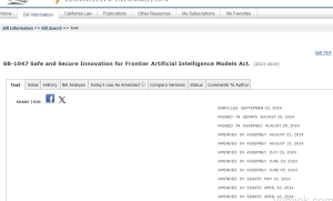 SB-1047《前沿人工智能模型安全创新法案》(2023-2024) 解读+全文