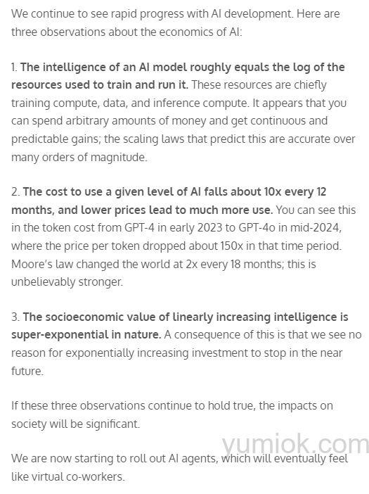 Sam Altman《three Observations》:ai发展的三大洞察及其深远影响