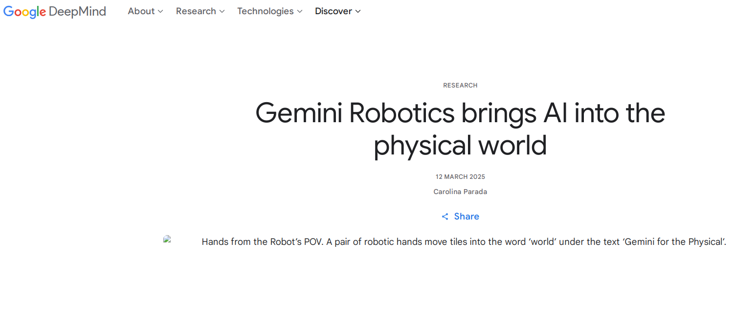 谷歌推出gemini Robotics，是个啥？对未来影响如何？