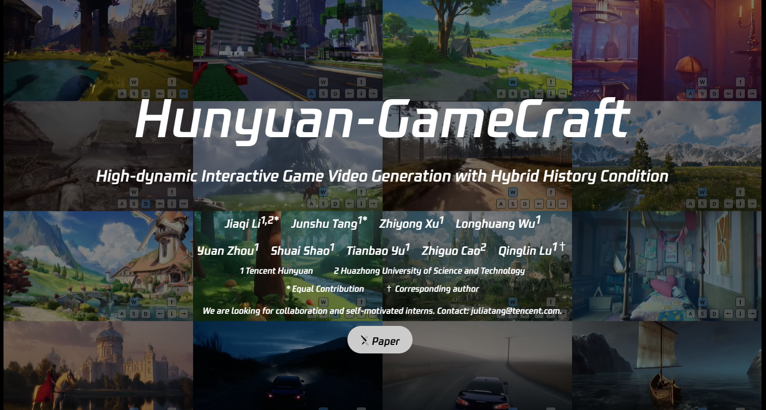 Hunyuan Gamecraft：开启高动态互动游戏视频生成新时代