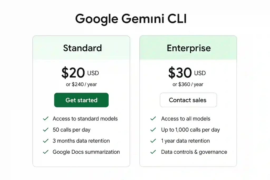 Gemini CLI 付费计划
