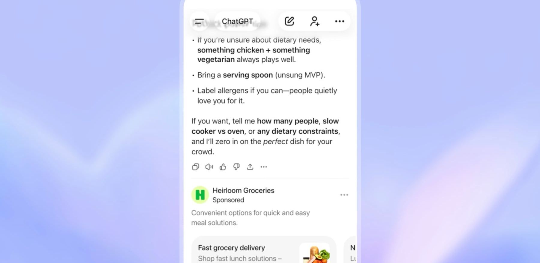 ChatGPT 广告投放示例